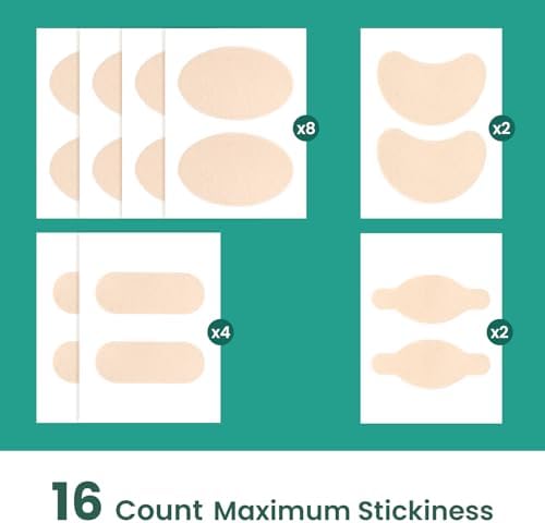 Sixteen sheets of beige moleskin patches in four different shapes