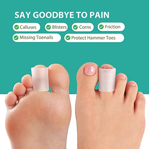 Welnove gel toe protectors worn inside a shoe to demonstrate discrete daily use.