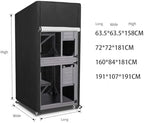 Heavy duty catio protective shield with zippered roll up door open
