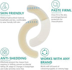 Vlookup elastic colostomy bag tape being applied to secure a skin barrier flange