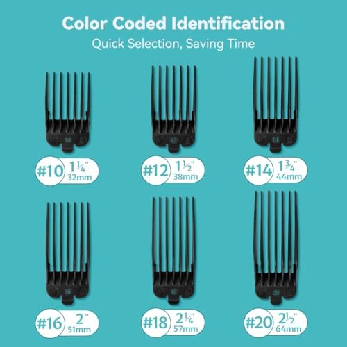 Six piece clipper combs replacement kit by LAVEST emphasizing the secure clip design feature