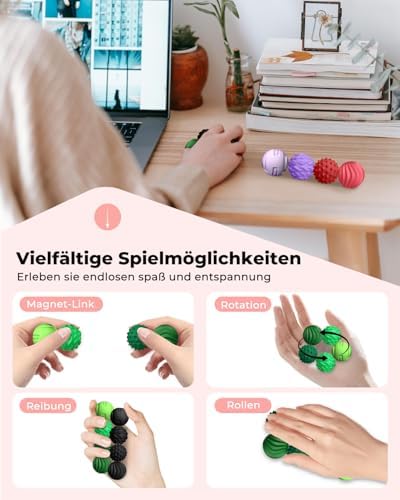Full set of 8 violet silicone magnetic balls with storage case