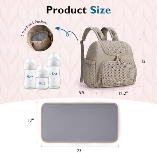 Mommore stylish baby bag side view highlighting the quick access tissue pocket