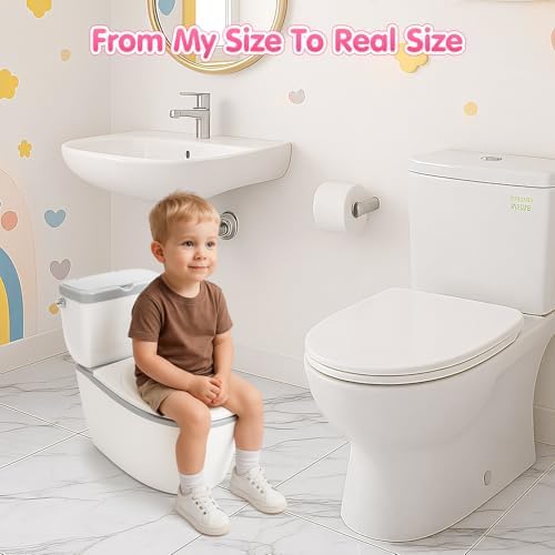 Detachable potty seat ring for adult toilet transition
