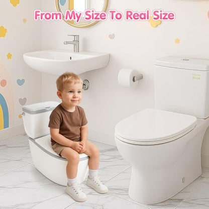 Detachable potty seat ring for adult toilet transition