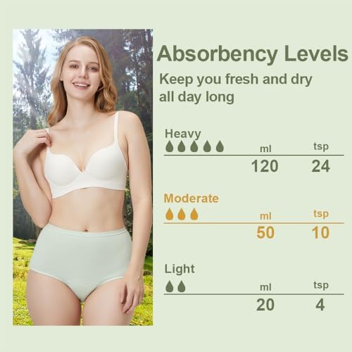 Battewa washable absorbent panties 5 pack multi-color set