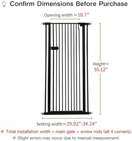 Lumizone tall dog gate close up view of narrow bar spacing and sturdy metal construction