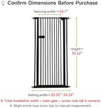 Lumizone tall dog gate close up view of narrow bar spacing and sturdy metal construction