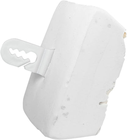 Back view of the 40 gram Hari bird mineral supplement highlighting the durable cage clip