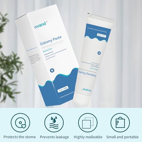 Ovand medical grade stoma barrier paste product shot displaying skin friendly packaging features