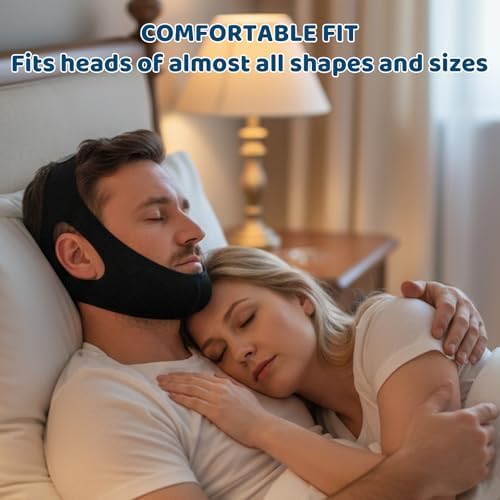 Adjustable head strap for sleep apnea support showing the ventilation holes for cooling.