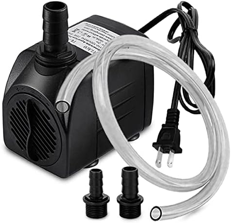 Pulaco 400GPH water pump displayed alongside the included five feet silicone tubing.