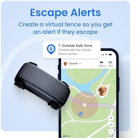Side profile view of Tractive waterproof dog tracker