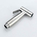 Complete bidet sprayer kit displayed with all included accessories.