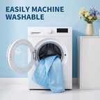 PawLab washable pet cooling mat being placed into a washing machine
