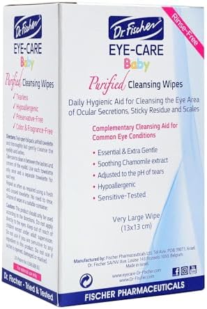Pediatrician recommended tear free baby eye wipes for cleaning crusted discharge