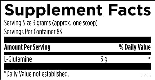 Scoop of Designs for Health pure L-glutamine amino acid powder