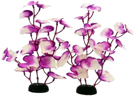 DVHEY soft aquatic water grass decoration set placed inside a small fish tank.