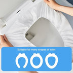 Zeckzoin 50 pack toilet liners showing individual wrapping details for pocket friendly portability.