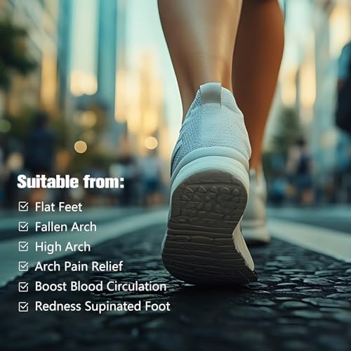 Cozyhealth arch support being worn with athletic running shoes for flat foot correction.