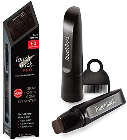 TouchBack temporary hair color marker with cap removed showing the liquid color tip