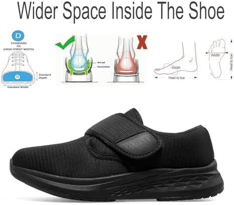 Side profile of Vogana orthopedic walking sneakers with breathable knit material.