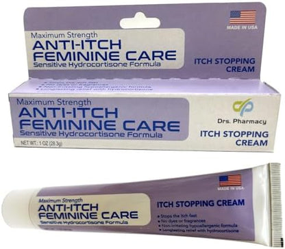 Authentic imported USA feminine care hydrocortisone cream packaging for sensitive skin types