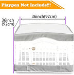 THINMUHAND gray dog playpen top cover with secure hook and loop fasteners