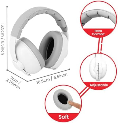 Close up of soft padded ear cups for baby noise protection