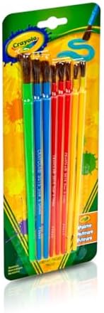 Eight pack of Crayola art and craft brushes with diverse tip shapes
