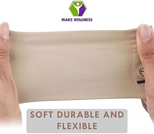 Cushioned gel foot sleeves for plantar fasciitis relief shown being worn inside a sneaker.