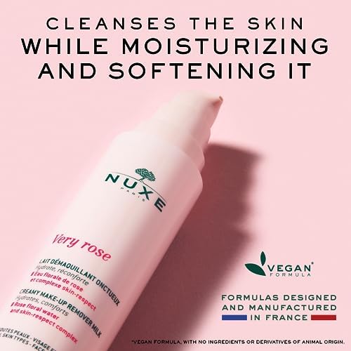 Nuxe Very Rose skincare bottle texture showcase