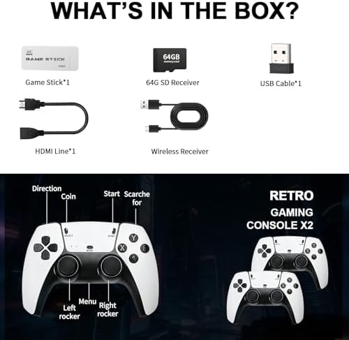M15 Retro Game Stick console showing 4K HDMI plug and play feature