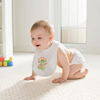 Benoxine baby bibs showing adjustable snap closure details