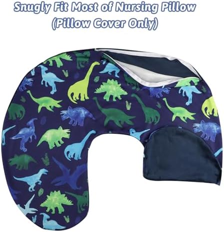 Tanofar dinosaur nursing pillow cover folded for storage