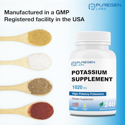Puregen Labs non GMO gluten free potassium supplement close up