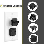 Full set of 10 Bates Choice black electrical outlet covers for home safety