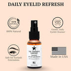 Hypochlorous acid eyelid cleanser spray in amber glass bottle for blepharitis treatment