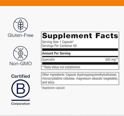 Close up of practitioner exclusive professional grade quercetin capsules from Metagenics