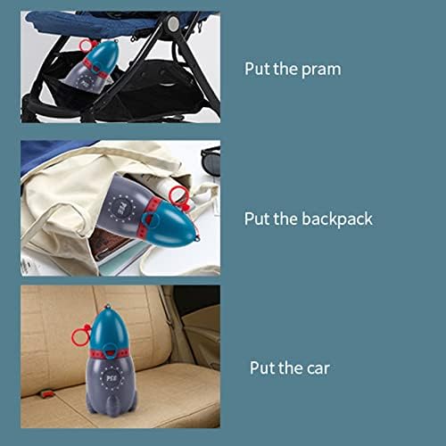 Compact blue portable baby urinal for car travel