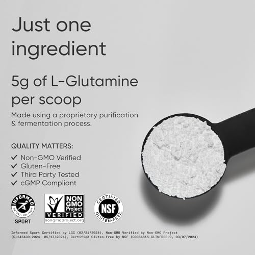 Sports Research L-Glutamine powder supplement facts panel