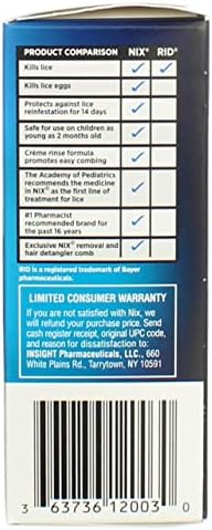 Step by step instructions on the back of Nix lice treatment box.