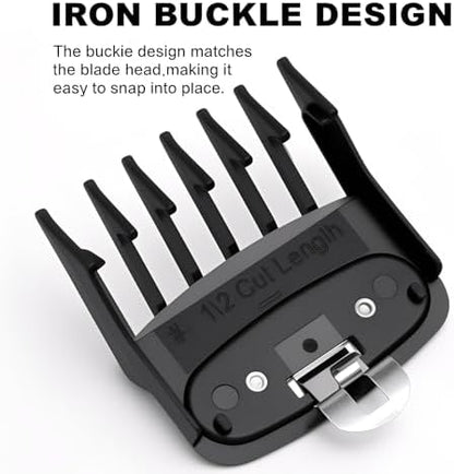 Oreutkd premium guide combs showing the precise one sixteenth inch ballpoint tip design for hair fading.
