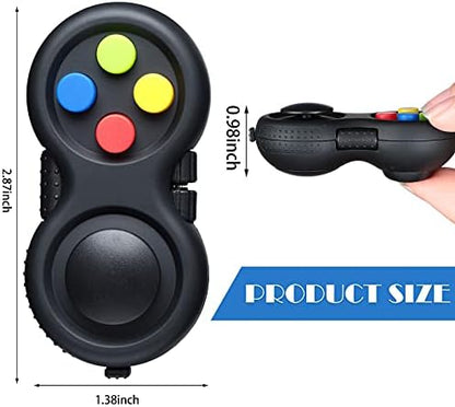 Close up of clickable joystick and rubberized buttons on miniature sensory pad