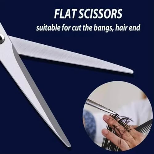Close up view of the ergonomic handles and texturizing teeth of the thinning scissors