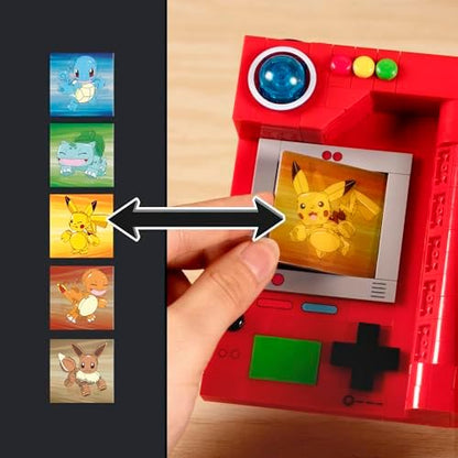 Side view of the premium three hundred twenty two piece MEGA PokÃ©mon PokÃ©dex collectible box.