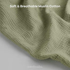 Close up of breathable 100 percent muslin cotton fabric