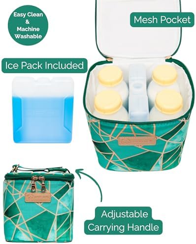 Interior of Sarah Wells Cold Gold cooler bag with ice pack