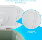Rear view of EVLA'S white baby wipe warmer showing power connection