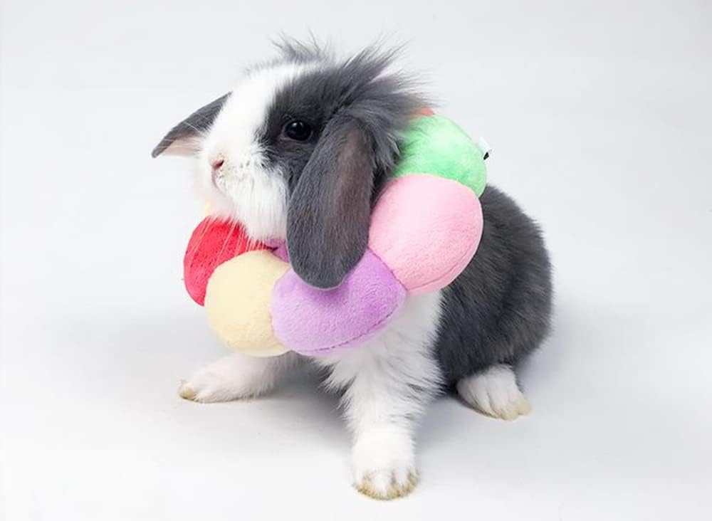 Adjustable plush cotton filled soft cone for rabbits preventing wound licking
